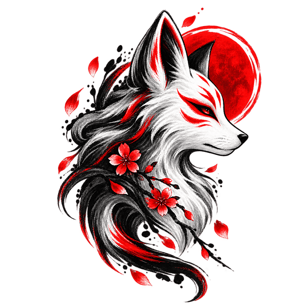 OBORU Japanese-inspired kitsune artwork