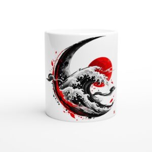 OBORU Crimson Wave – 11oz Ceramic Mug