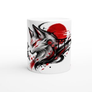OBORU Kitsune Red Sun – 11oz Ceramic Mug