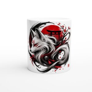 OBORU Moonlit Kitsune – 11oz Ceramic Mug